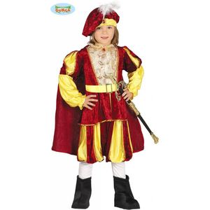 Fiestas Guirca - Pietenpak rood / geel - 7-9 jaar - Welkom Sinterklaas - Pietenpak kinderen - intocht sinterklaas