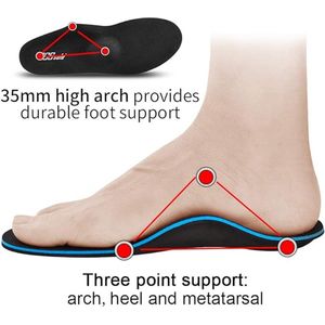 Orthopedische inlegzolen Steunzool inlegzolen Comfortabele Inlegzolen voor platte voeten, EU40-41(26cm)