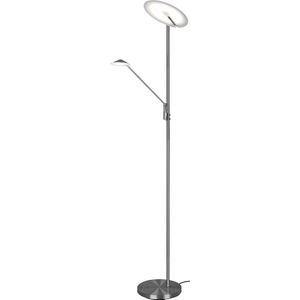 LED Vloerlamp - Trion Bravo - 36.5W - Aanpasbare Kleur - Dimbaar - Rond - Mat Nikkel - Aluminium