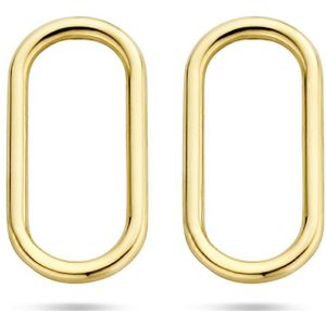 14K Geelgouden Oorknoppen - Paperclip Design - Modern en Stijlvol