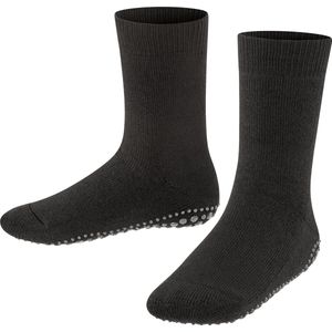 FALKE Catspads antislip noppen katoen merinowol huissokken kinderen zwart - Maat 39-42