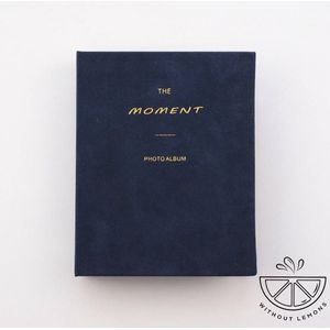 Mini Fotoalbum The Moment - 64 Foto's - Fotoboek - Memories - Donker Blauw - PU Leer Cover - Geschikt voor (o.a.): Instax Mini 7s / 8 / 9 / 11 / 25 / 90 / Link / SP-2 / Liplay / Film Polaroid | Fotoboek Foto - Mini album