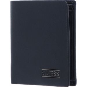 GUESS Leren Portemonnee New Boston Small Billfold Coin Wallet Blue Blauw