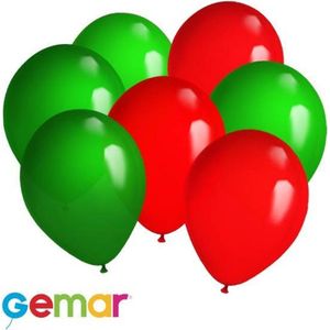 30 ballonnen Rood en Groen (Ook geschikt voor Helium)