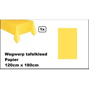 Wegwerp tafelkleed papier geel 120cm x 180cm - Thema feest festival thema feest evenement gala