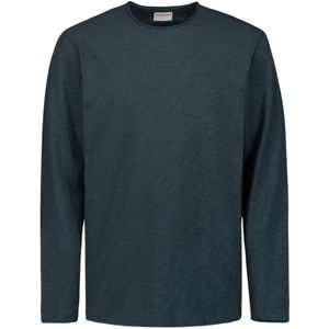 No Excess Mannen T-Shirt Met Lange Mouwen Nacht Blauw