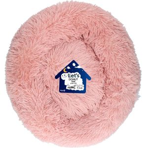 Let’s sleep donut mand – Hondenmand – Kattenmand – Rond en Fluffy – Beige Roze – XL – ø 80 cm