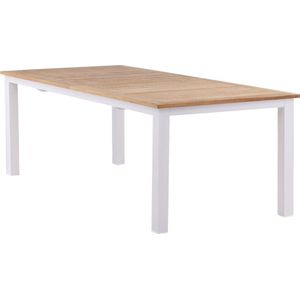 Panama eettafel tuin incl. extra blad 224, 324 cm wit, natuur.