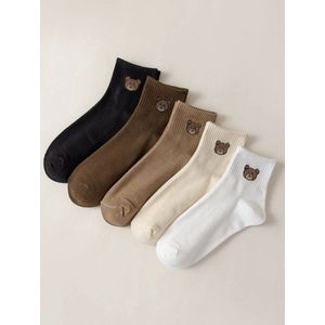 Dames sokken - Sokken - Maat 39 t/m 42 - Teddy - Set van 5 - Fashion - Cute