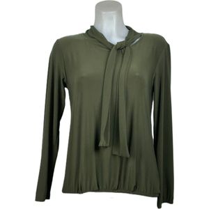Angelle Milan – Travelkleding voor dames – Army blouse met Koord – Ademend – Kreukvrij – Duurzame Jurk - In 5 maten - Maat L