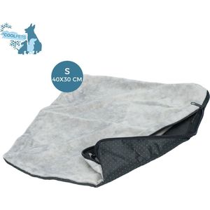 CoolPets Anti-Slip Cover - 40 x 30 cm - Maat S – Speciaal ontwikkeld voor de koelmatten van CoolPets – Verkoelend materiaal – Grijs - Fleece - Comfort