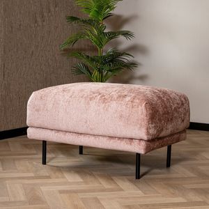 Bronx71® Hocker Denver roze stof chenille