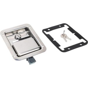 Deurslot met Handgreep 140 X 108 Mm Peddelgrendel met Sleutels Gepolijst Inbouw Gereedschapskistslot voor Caravanvrachtwagen RV - Roestvrij Staal