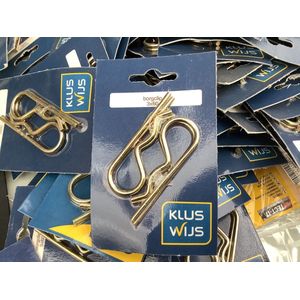 borgpen. clip, haarspeld. 3.0mm. dik x 60mm. lang. 4 stuks. kluswijs.