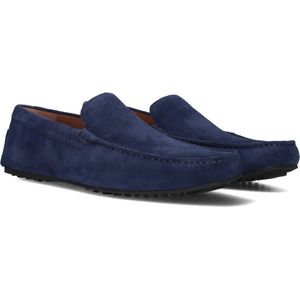 Stefano Lauran 2 Gesp Bio Slipper Mocassins - Suède Instapper - Heren - Blauw - Maat 43