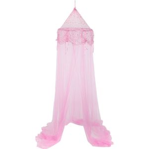 Prinsessen Klamboe kinderkamer - Klamboe Baby kamer - Klamboe 1 persoons - Voor boven bed - Roze - 60 x 60 x 250 Cm