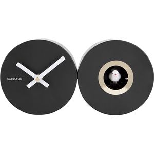 Wall clock Duo Cuckoo matt black