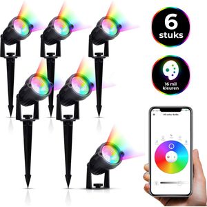 Bolt Electronics ®️ – Tuinverlichting LED buiten – Hanglamp buitenverlichting – Prikspot buitenlamp - RGB lamp – 6 stuks