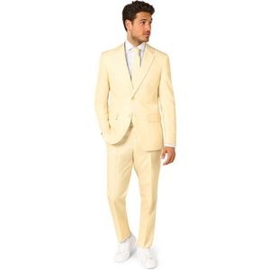 OppoSuits Pastellow - Heren Pak - Effen Gekleurd - Pastel Geel Kostuum - Maat EU 52