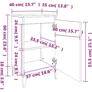 VidaXL Nachtkastje 40x35x70 cm Bewerkt Hout Betongrijs