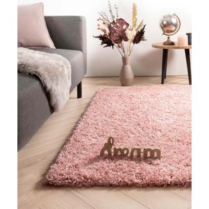 Hoogpolig vloerkleed - Cozy Shaggy - roze 120x170 cm