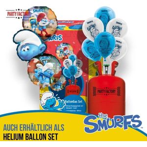 De Smurfen - Ballonnen set met helium - heliumtank - 3 folie ballonnen ø45cm & 10 latex ballonnen ø25cm