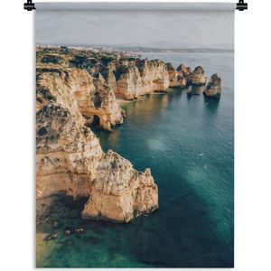 Wandkleed Portugal - Rotsen van Algarve Wandkleed katoen 150x200 cm - Wandtapijt met foto