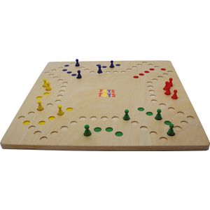 ThysToys keezenspel - Keezen de luxe - 2 tot 6 personen - dubbelzijdig houten speelbord