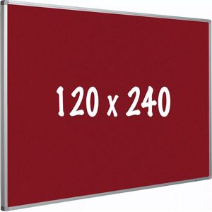 Prikbord kurk PRO - Aluminium frame - Eenvoudige montage - Punaises - Rood - Prikborden - 120x240cm