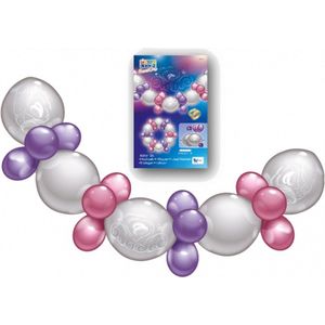 Ballonnen slinger guirlande roze/paars