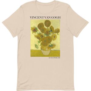 Vincent van Gogh 'Zonnebloemen' (""Sunflowers"") Beroemd Schilderij T-Shirt | Unisex Klassiek Kunst T-shirt | Soft Cream | 2XL