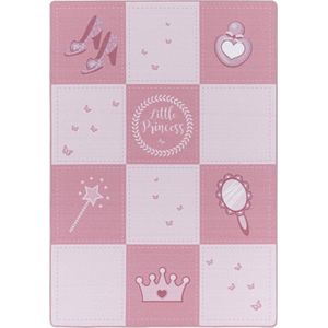 Pochon - Tapijt Play - Roze - 230x160x0,7 - Vloerkleed - Prinses - Laagpolige Vloerkleed - Kortpolige Vloerkleed - Vloerkleed voor Kinderkamer - Speelkleed - Rechthoekige Tapijt - Rechthoekige Vloerkleed