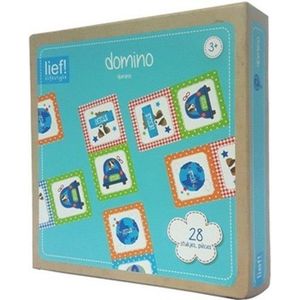 Lief! Jongens Domino spel stoer blauw