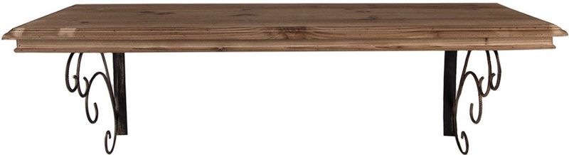 Clayre & Eef Wandplank 105x35x35 cm Bruin Hout Metaal