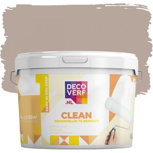 Decoverf clean muurverf kaki bruin, 4L