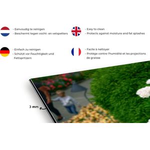 Spatscherm keuken 100x65 cm - Kookplaat achterwand Levendige hortensia bloemen - Muurbeschermer - Spatwand fornuis - Hoogwaardig aluminium