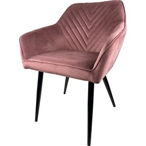 SET DEAL: 6 stuks Eetkamerstoel Darcio roze velvet