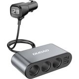 Dudao Autolader 2x USB / 3x Sigarettenaansteker Splitter Zwart