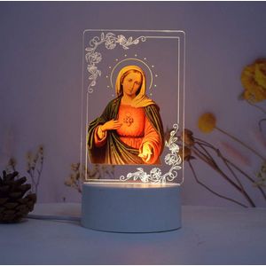 3D Nachtlampje | MARIA - Verlichting in 7 Kleuren | Religie | Tafellamp