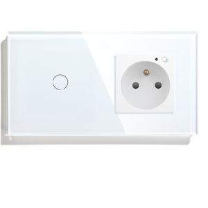 SmartinHuis - 1x1 polig met stopcontact (energiemonitoring) - Penaarde - Wit