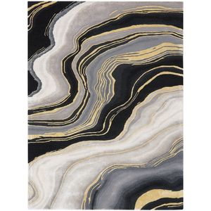 Vloerkleed Nourison Prismatic Charcoal Grey PRS31 - maat 114 x 175 cm