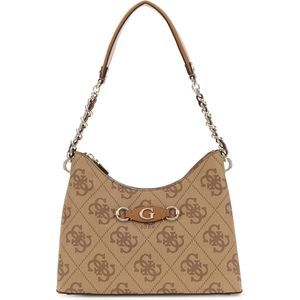 GUESS Schoudertas Izzy Top Zip Shoulder Bag Latte Logo Taupe
