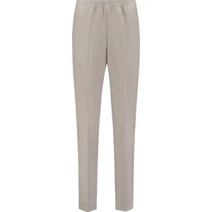 Coraille dames broek, Anke met elastische tailleband, zand, maat 46 (maten 36 t/m 52) stretch, fijne kwaliteit, zonder rits, steekzakken