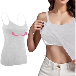 Allecto Plus - Hemdje met ingebouwde bh voor dames van katoen - Mouwloos yoga tanktop met top - Comfortabel en ondersteunend - Sport hemdje met BH - Ademende hemd met bh - Zomer top voor dames - Casual loungewear hemdje met ingebouwde bh, zwart.