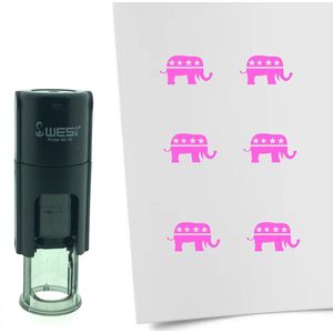 CombiCraft Stempel Olifant van de Republikeinen 10mm rond - roze inkt