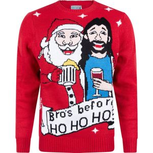 Foute Kersttrui Heren - Christmas Sweater ""Bro's before Ho, Ho, Ho's"" - Mannen Maat XXXXL - Sinterklaas - Kerst - Kerstcadeau