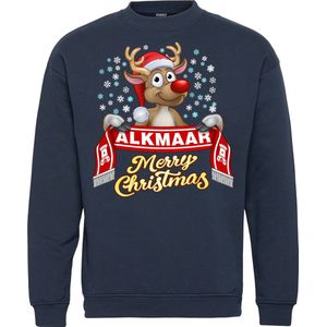 Kersttrui Alkmaar | Foute Kersttrui Dames Heren | Kerstcadeau | AZ Alkmaar supporter | Navy | maat 128/140