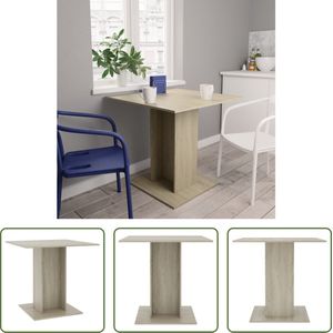 The Living Store Eetkamertafel Spaanplaat - 80 x 80 x 75 cm - Sonoma eiken