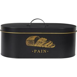 Broodtrommel Pain Metaal – Zwart en Goud – 33 x 18 x 12 CM