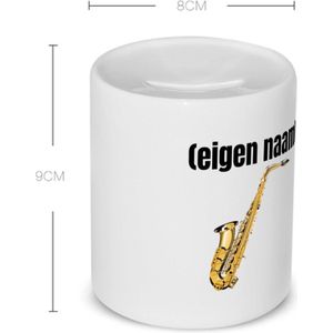 Akyol - saxofoon met eigen naam Spaarpot - Saxofoon - muziek liefhebbers - mok met eigen naam - iemand die houdt van saxofoons - verjaardag - cadeau - kado - 350 ML inhoud